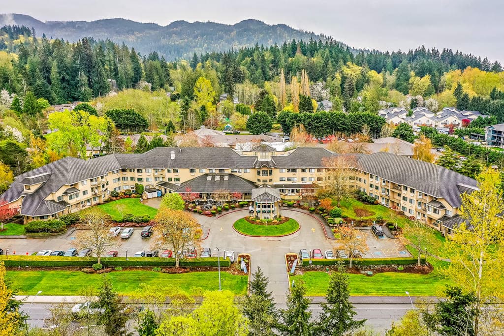 Aerial view of Solstice Bellingham senior living community
